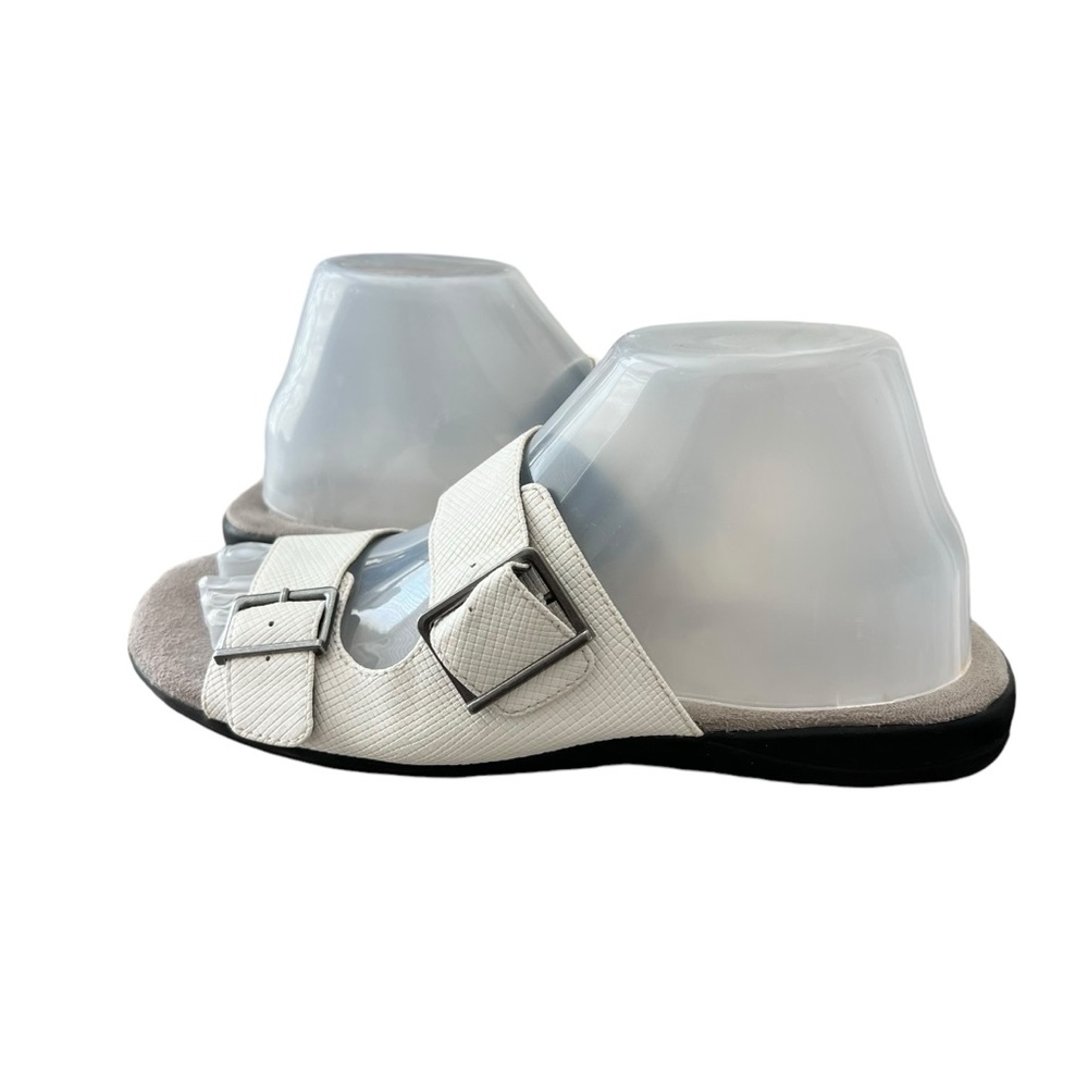 Life Stride‎ Ellway Sandal Size 8M Simply Comfort Open Toe Slides Buckle White